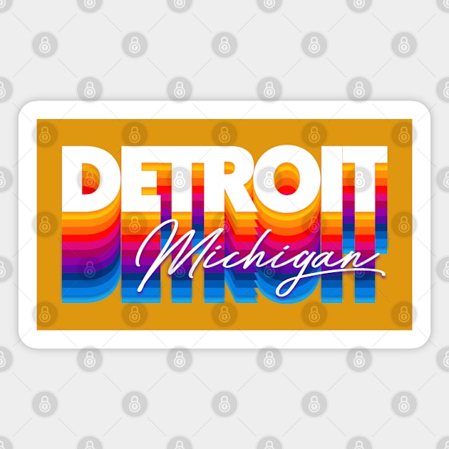 Detroit, Michigan // Retro Typography Design Magnet by DankFutura